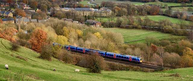 Train passing through the countryside