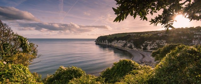 Sandy bay in Beer at Sunrise