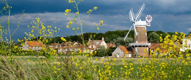 Cley windmill and village