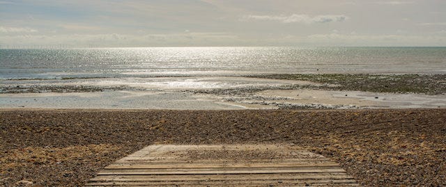 A mixed shingle and sand beach at Goring-on-Sea
