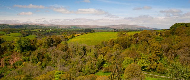 Hills and woods and castle drogo