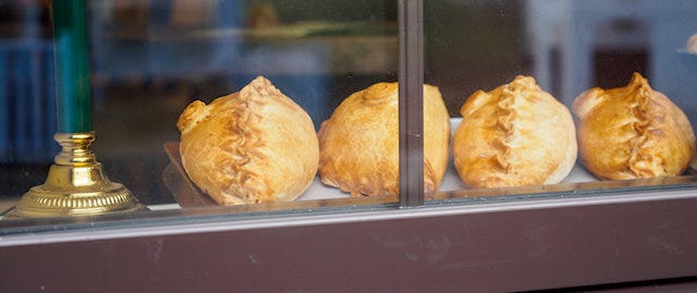 Pastries in the window of a cafe