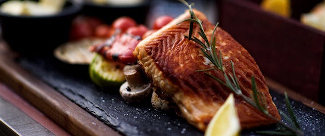 Fillet of fish served in a restaurant