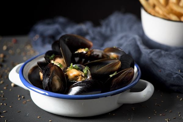 Delicious fresh mussels