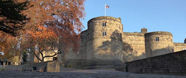 A flag flies at Skipton Castle