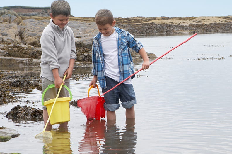 Kids with Buckets and spades