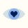 Heart symbol in an eye graphic