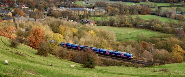 A train travelling through the countryside