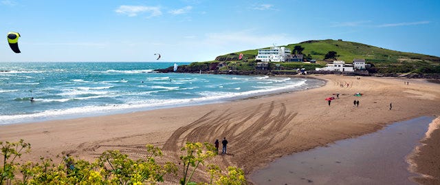 Sandy beach at Burgh Island