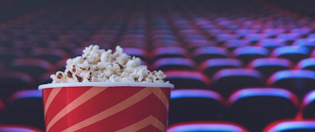 Popcorn in an empty cinema 