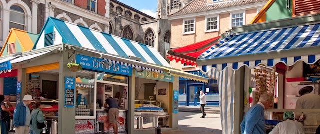 Colourful and varied market stalls