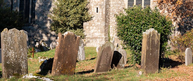 Graveyard at the church in pluckley