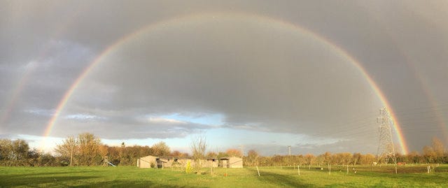 Rainbow over the village Rumburgh