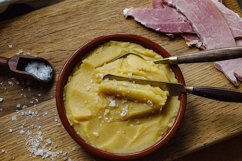 Pease pudding ready for serving