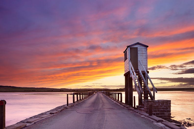 The causeway to Holy Island