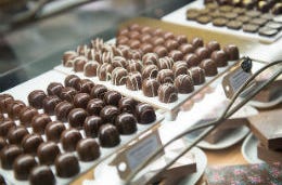 Rows of delicious chocolates for your indulging holiday