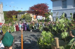 Everyone is gathered for Flora Day in Helston