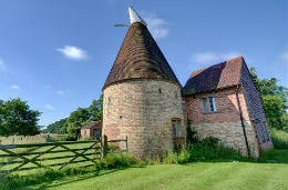 View of a traditional Oast house in Kent