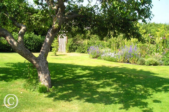 The property is situated in grassy areas, providing plenty of space for parking at the front and relaxing at the rear.