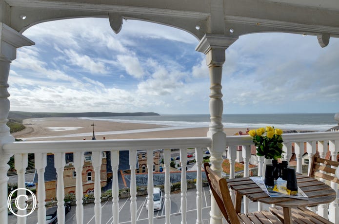 Stunning views of Woolacombe beach from the balcony