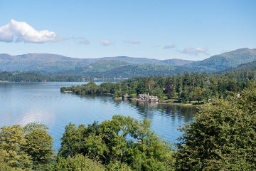 View down over Windermere lake
