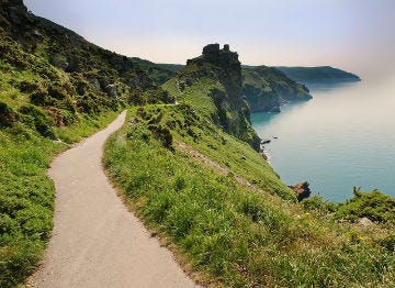 The green cliff tops at Lynton, North Devon