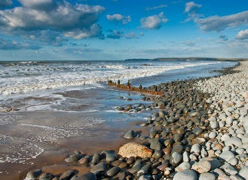 The pebble stone beach at Westward Ho!